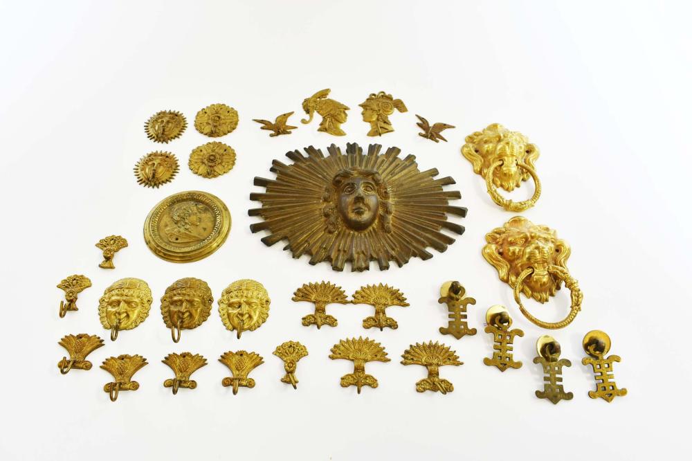 LARGE GROUP OF VARIED GILT METAL