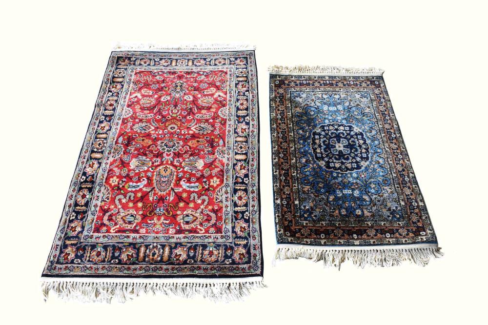 TWO TABRIZ RUGSThe first with flowers