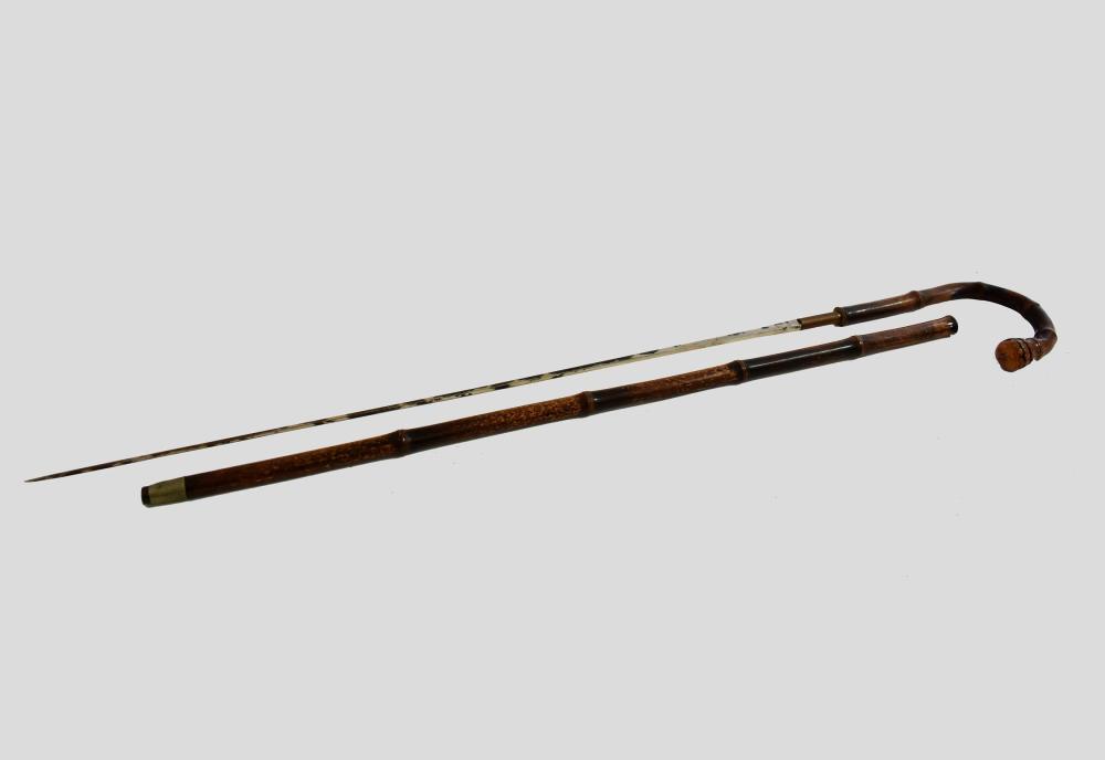 METAMORPHIC BAMBOO SWORD CANE19th Early 353baf