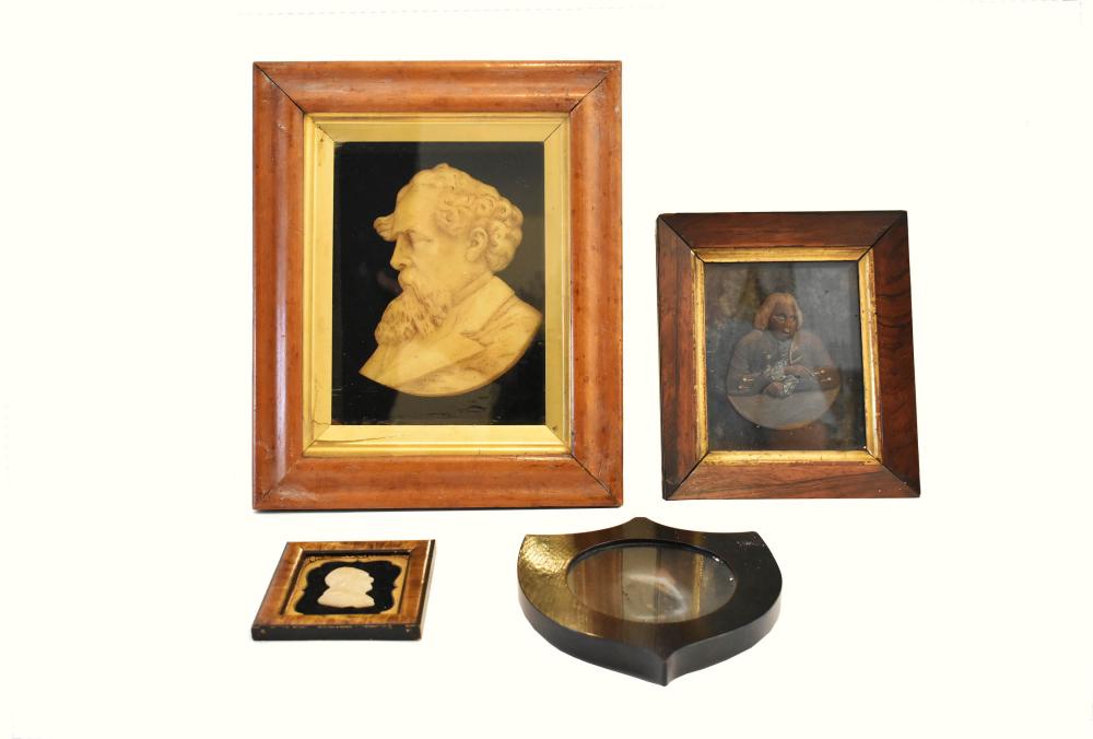 GROUP OF FOUR ANTIQUE WAX PORTRAITSGroup 353c21