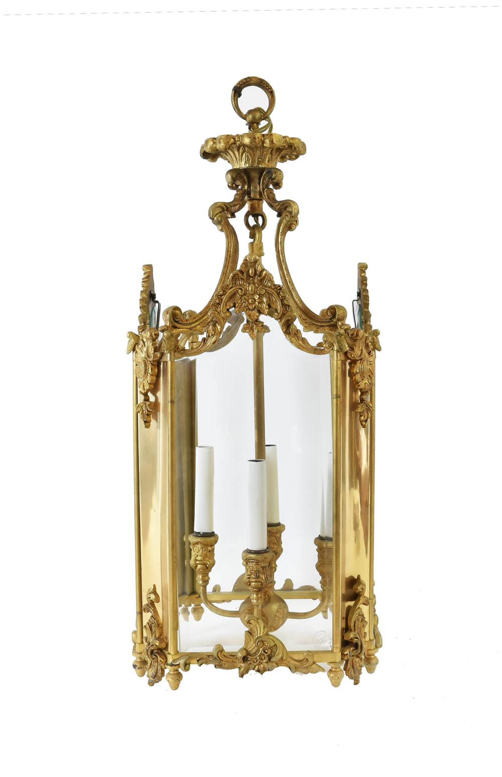 LOUIS XV STYLE GILT BRONZE LANTERNCirca