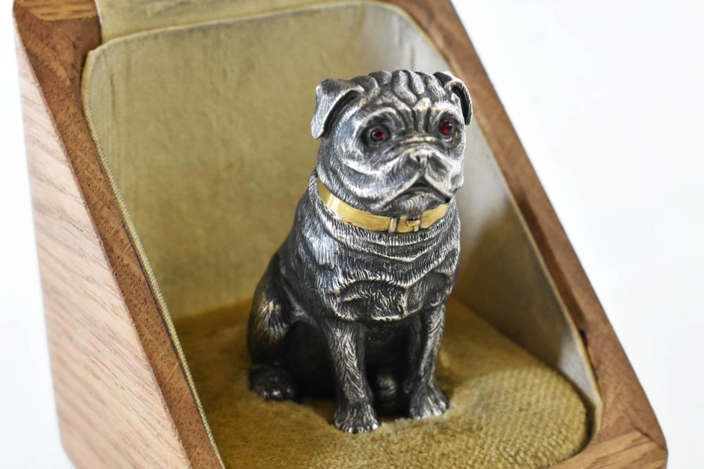 RUSSIAN STERLING SILVER PUG-FORM