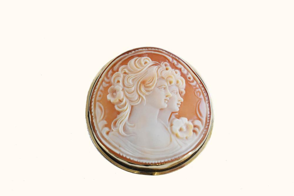 14KT YELLOW GOLD MOUNTED CAMEO 353c4e