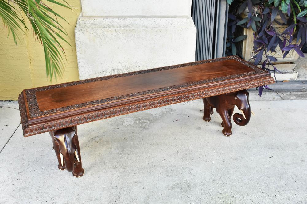 FINE INDIAN CARVED ROSEWOOD BENCHCirca 353cd5