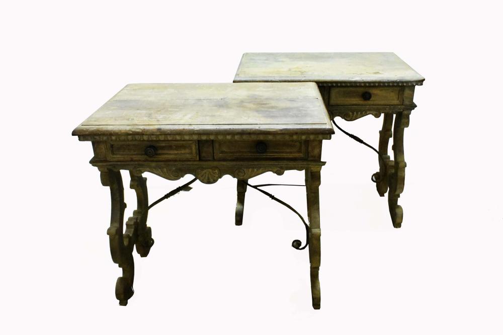 PAIR OF ITALIAN BAROQUE STYLE BLEACHED 353ced