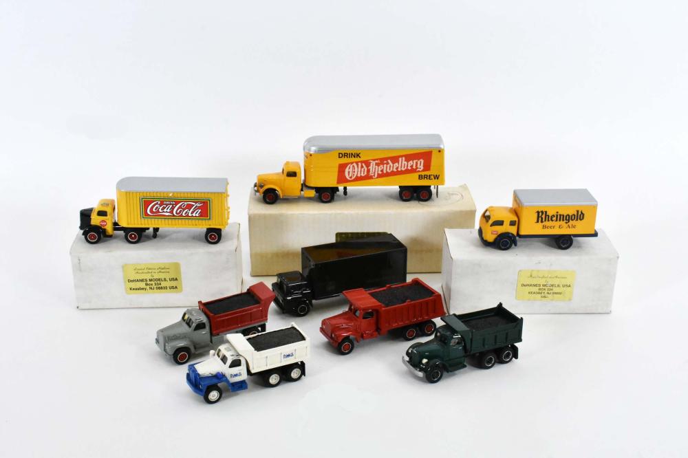 GROUP OF EIGHT DEHAINES DIE-CAST TRUCKSComprising: