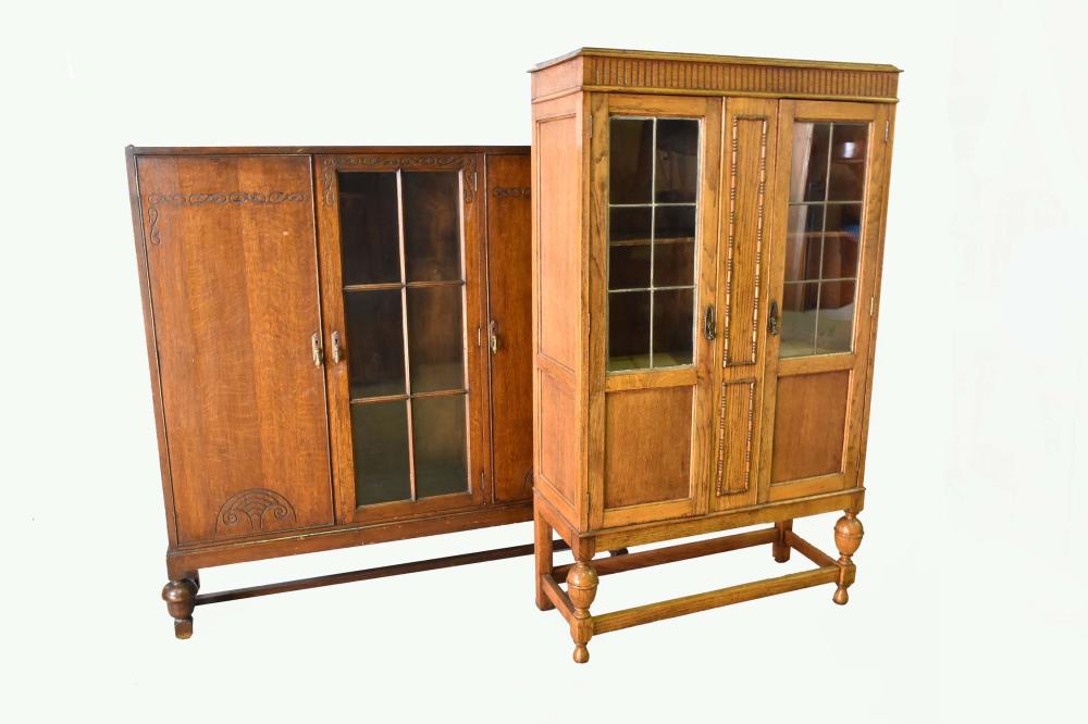 TWO JACOBEAN STYLE OAK SIDE CABINETSEarly 353d7c