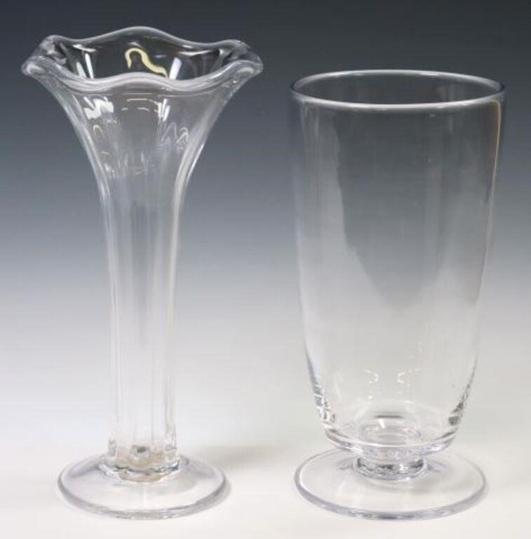 (2) SIMON PEARCE COLORLESS GLASS