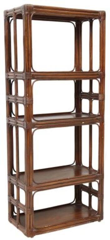 MID-CENTURY FAUX BAMBOO ETAGERE