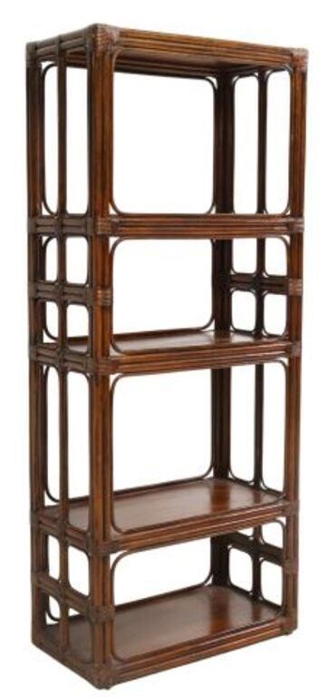 MID-CENTURY FAUX BAMBOO ETAGERE