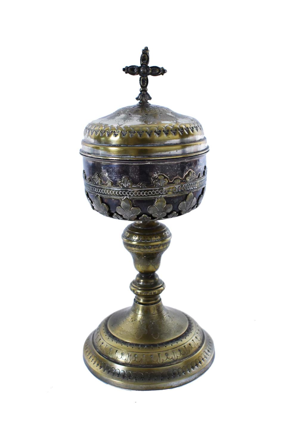 FRENCH SILVER BRASS COVERED CHALICE2nd 353e0c