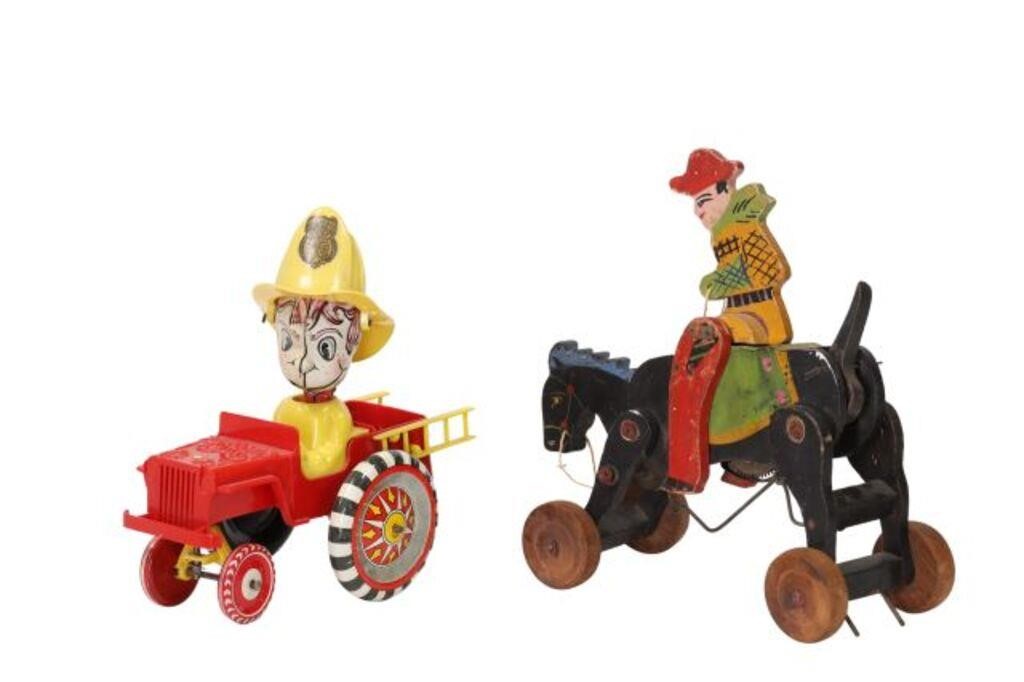 (2) FIREMAN & BRONCO BUSTER WIND-UP