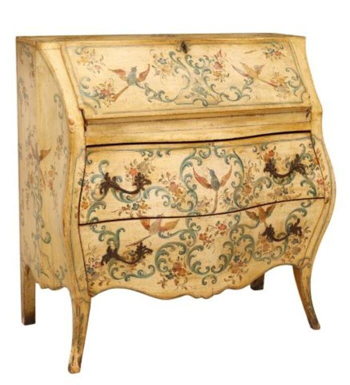 LOVELY LOUIS XV STYLE PAINTED BOMBE 353e91