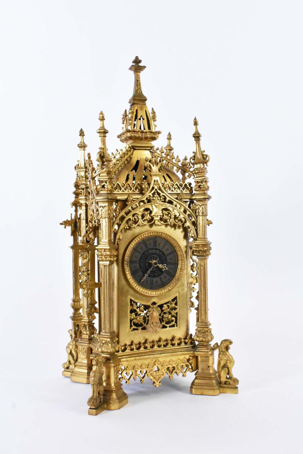 CONTINENTAL GOTHIC STYLE GILT BRONZE