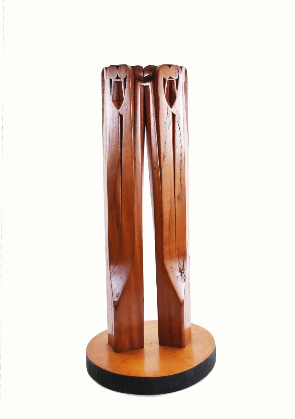 MODERNIST CARVED WALNUT ABSTRACT 353ecc