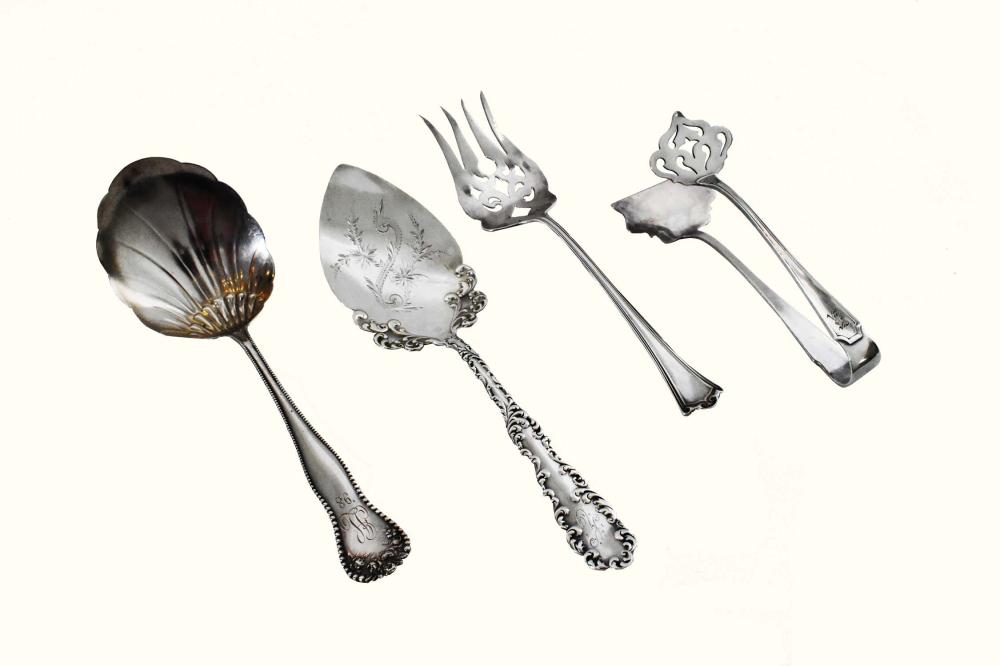 FOUR AMERICAN STERLING SERVING