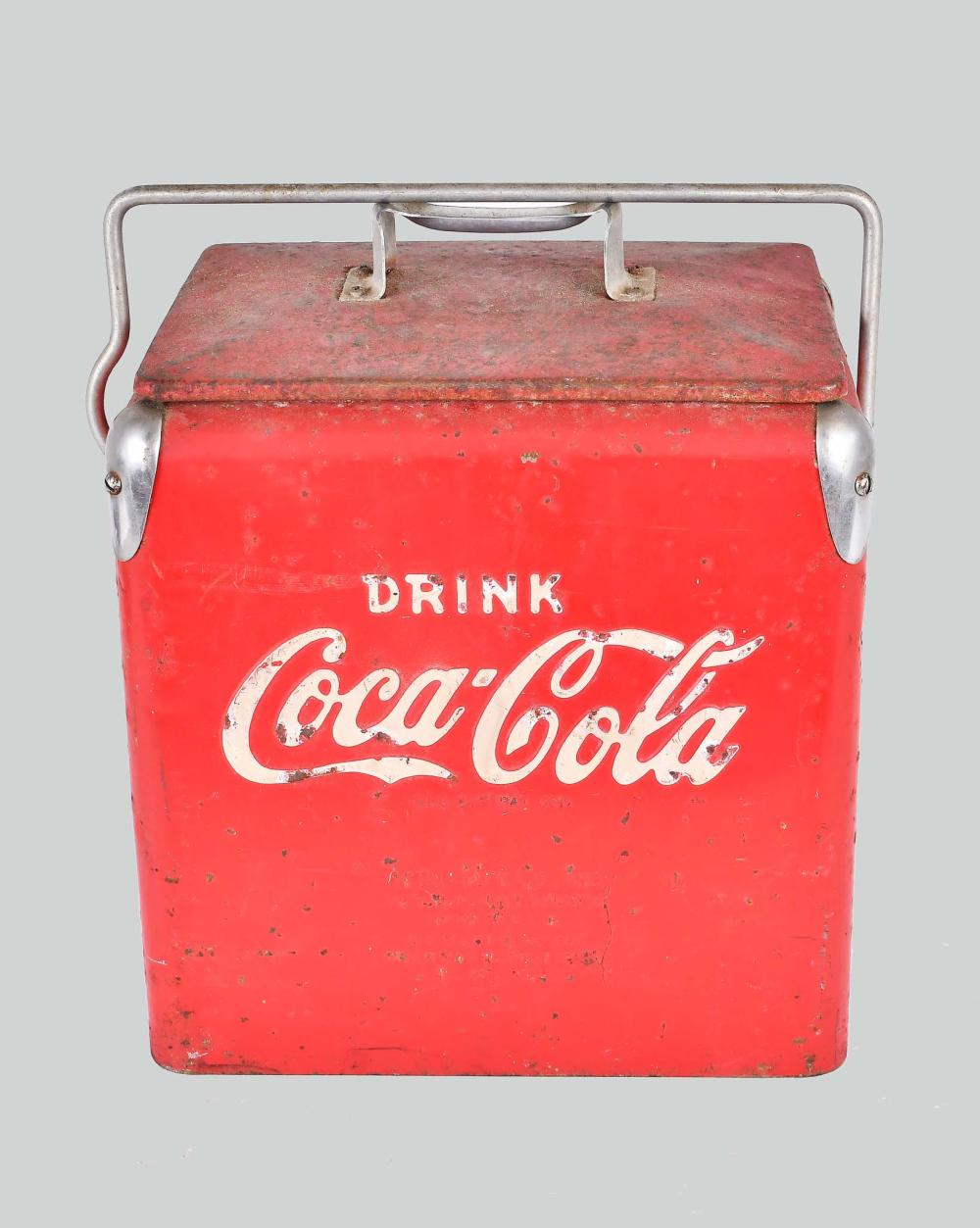 VINTAGE COCA-COLA PAINTED METAL PICNIC