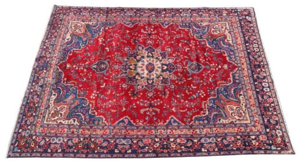 HAND TIED PERSIAN MASHAD RUG 11 7  353f0b