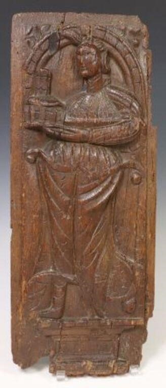 FRENCH CARVED OAK RELIEF PANEL