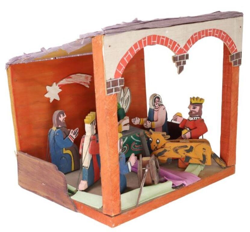 PRIMATIVE MEXICO FOLK ART NATIVITY