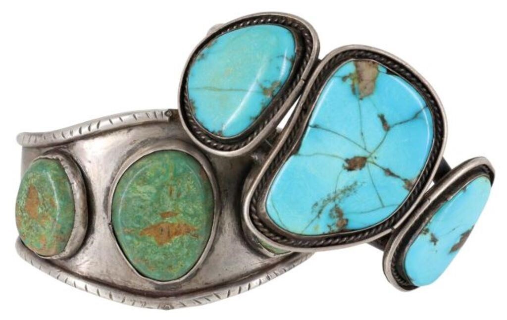  2 NATIVE AMERICAN SILVER TURQUOISE 353f7d