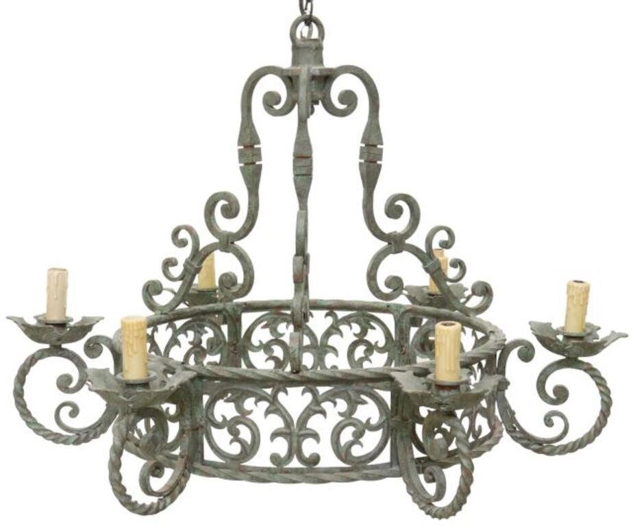 WROUGHT IRON SCROLLWORK SIX LIGHT 353f8a