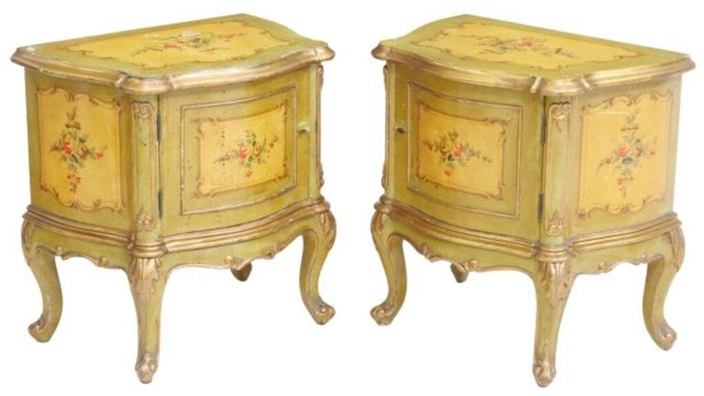  2 VENETIAN LOUIS XV STYLE PAINTED 353fb5