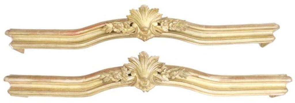 (2) LOUIS XV STYLE GILTWOOD VALENCES/