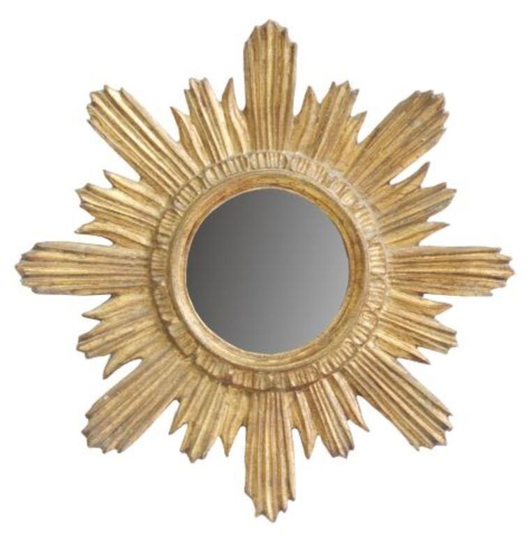 FRENCH GILTWOOD SUNBURST MIRRORFrench 353fbb