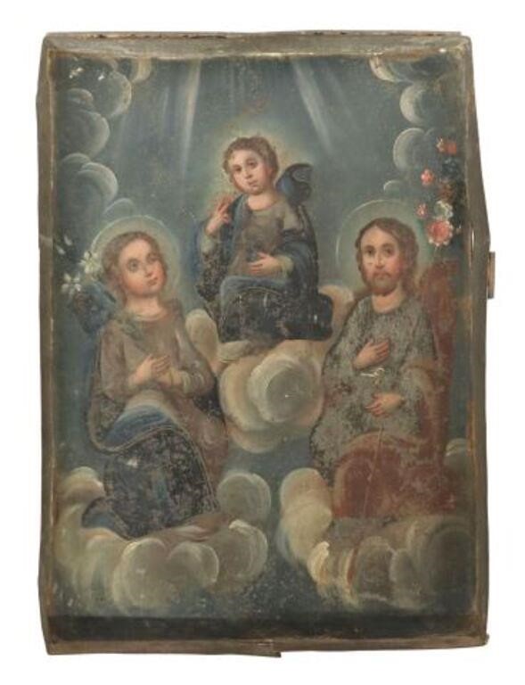 OIL ON TIN RETABLO LA SAGRADA 353fd0