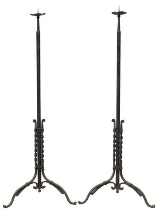  2 WROUGHT IRON STANDING CANDLE 353fdf