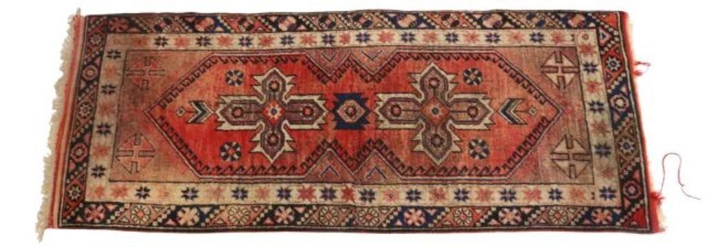 HAND-TIED TURKISH GEOMETRIC RUNNER,