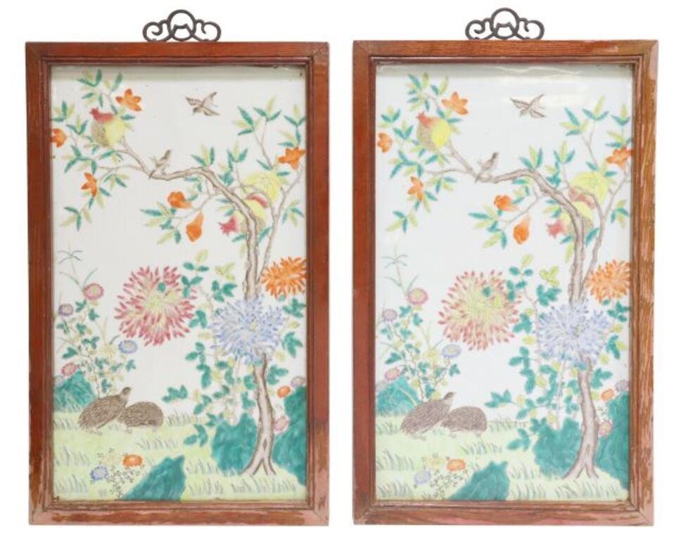  2 FRAMED CHINESE ENAMELED PORCELAIN 354026