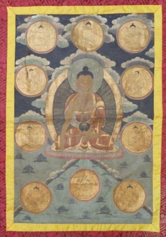 TIBETAN BUDDHIST HAND PAINTED THANGKA 35405c