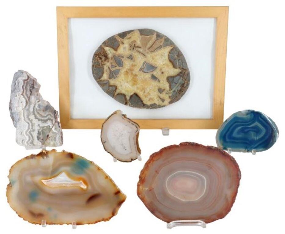 6) COLLECTION OF SEPTARIAN & AGATE