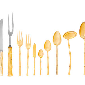 A Tiffany & Co. Bamboo Silver-Gilt Flatware