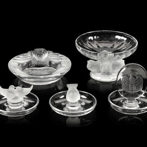 A Group of Five Lalique Table Articles Second 3519ea