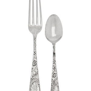 An American Silver Flatware Service Wood 351a02