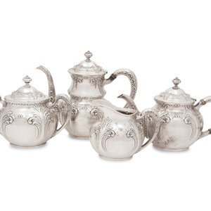 An American Silver Four-Piece Tea and