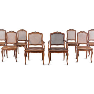 A Set of Eight Louis XV Style Mahogany 351a3c