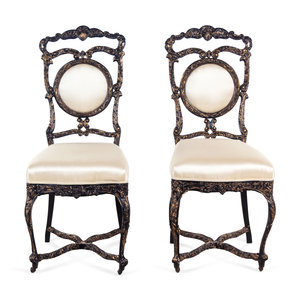 A Pair of Louis XV Style Ebonized 351a3b