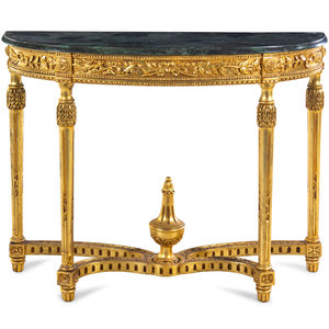 A Louis XVI Style Giltwood Marble Top 351a56