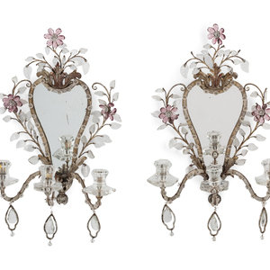 A Pair of Silvered Metal and Glass 351a69