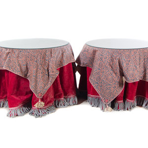 A Pair of Glass Topped Skirted 351a98