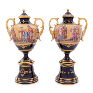 A Pair of Vienna Style Porcelain