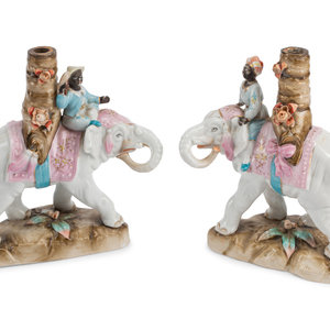 A Pair of Continental Porcelain Figural