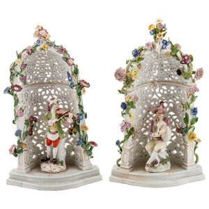 A Pair of Meissen Porcelain Figural