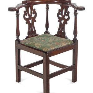 A George III Mahogany Corner Chair 18th 351adf