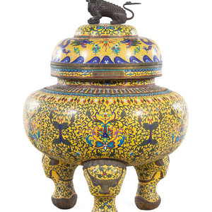 A Large Cloisonn Censer with 351b0f