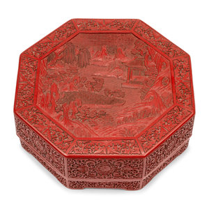 A Chinese Export Carved Red Lacquer 351b11